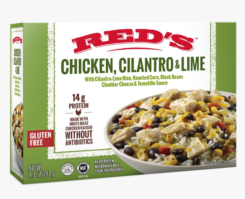 Cheddar Cheese & Tomatillo Sauce With Cilantro-lime - Red's Chicken Cilantro Lime Bowl, HD Png Download, Free Download