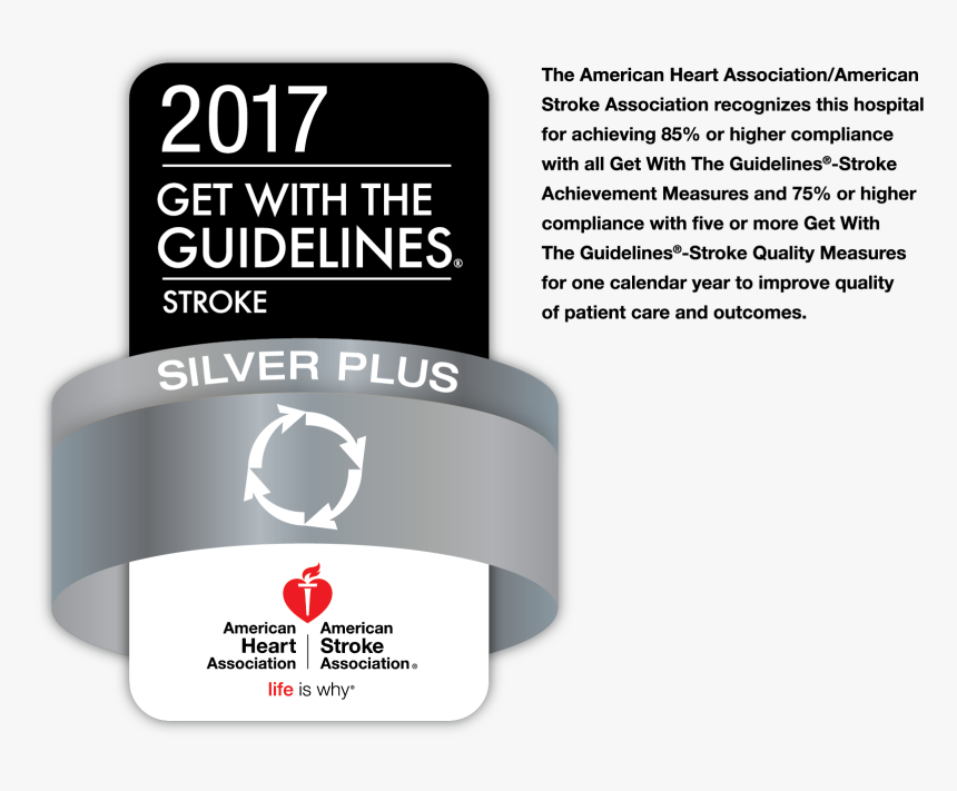 2017 Get With The Guidelines Stroke Silver Plus Badge - American Heart Association, HD Png Download, Free Download
