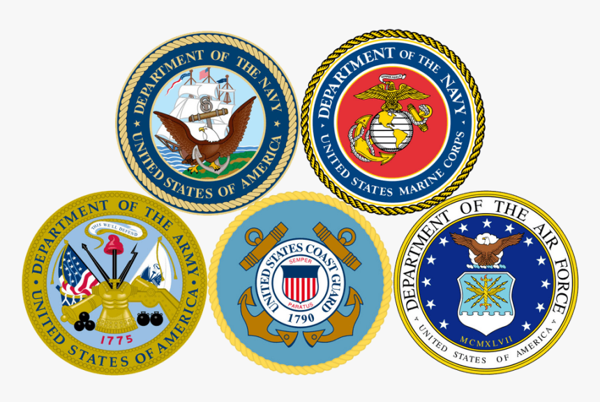 Military Us Logos Seals Transp - Branches Of The Us Military Forces, HD Png Download, Free Download