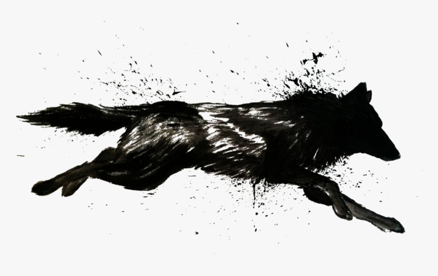 Black And White Png Wolf - Drawing Black And White Wolf, Transparent Png, Free Download