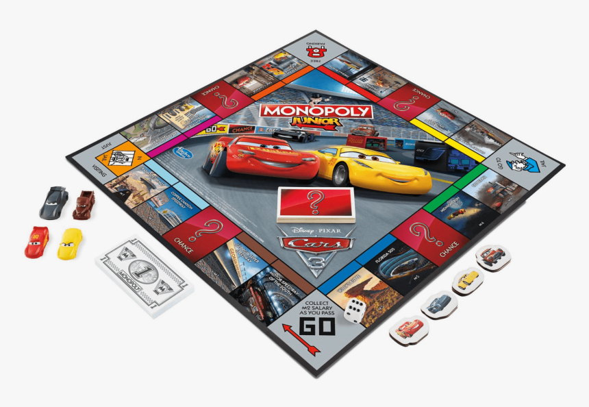 Transparent Cars Pixar Png - Cars 3 Monopoly Junior, Png Download, Free Download