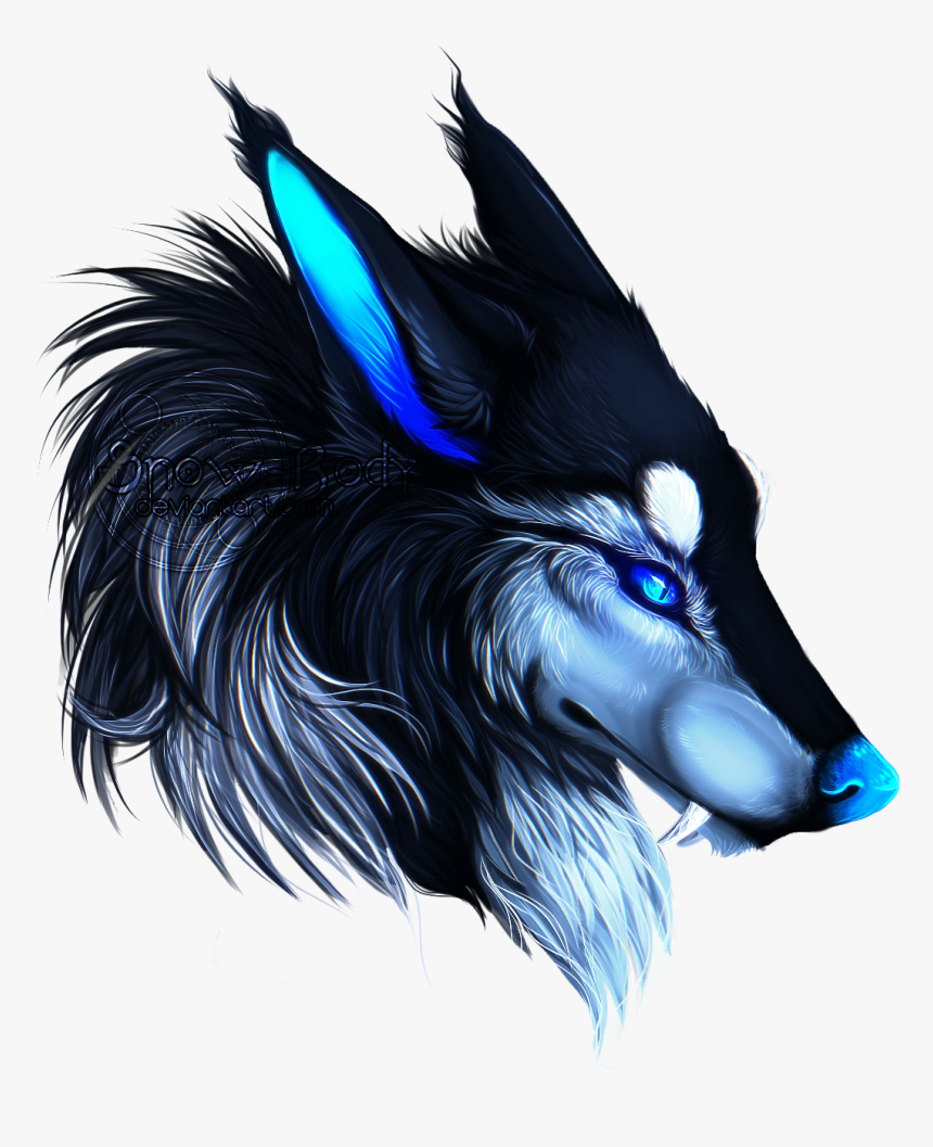 Transparent Snow Wolf Png - Blue And Black Anime Wolf, Png Download, Free Download