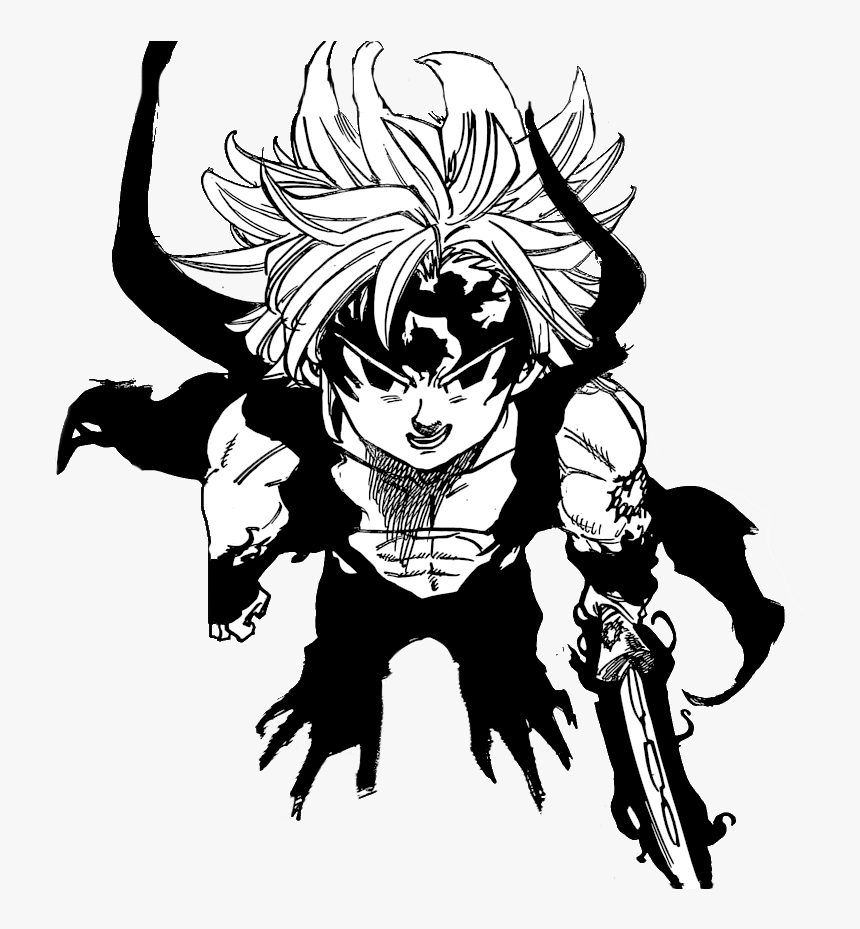 Ten Commandments Meliodas Render - Meliodas Demon Form Manga, HD Png Download, Free Download