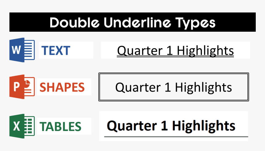 Double Underline Examples In Word, Powerpoint And Excel - Microsoft Excel, HD Png Download, Free Download