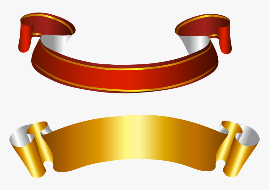 Gold Ribbon Ribbons And Banners Clipart - Gold Ribbon Design Png, Transparent Png, Free Download