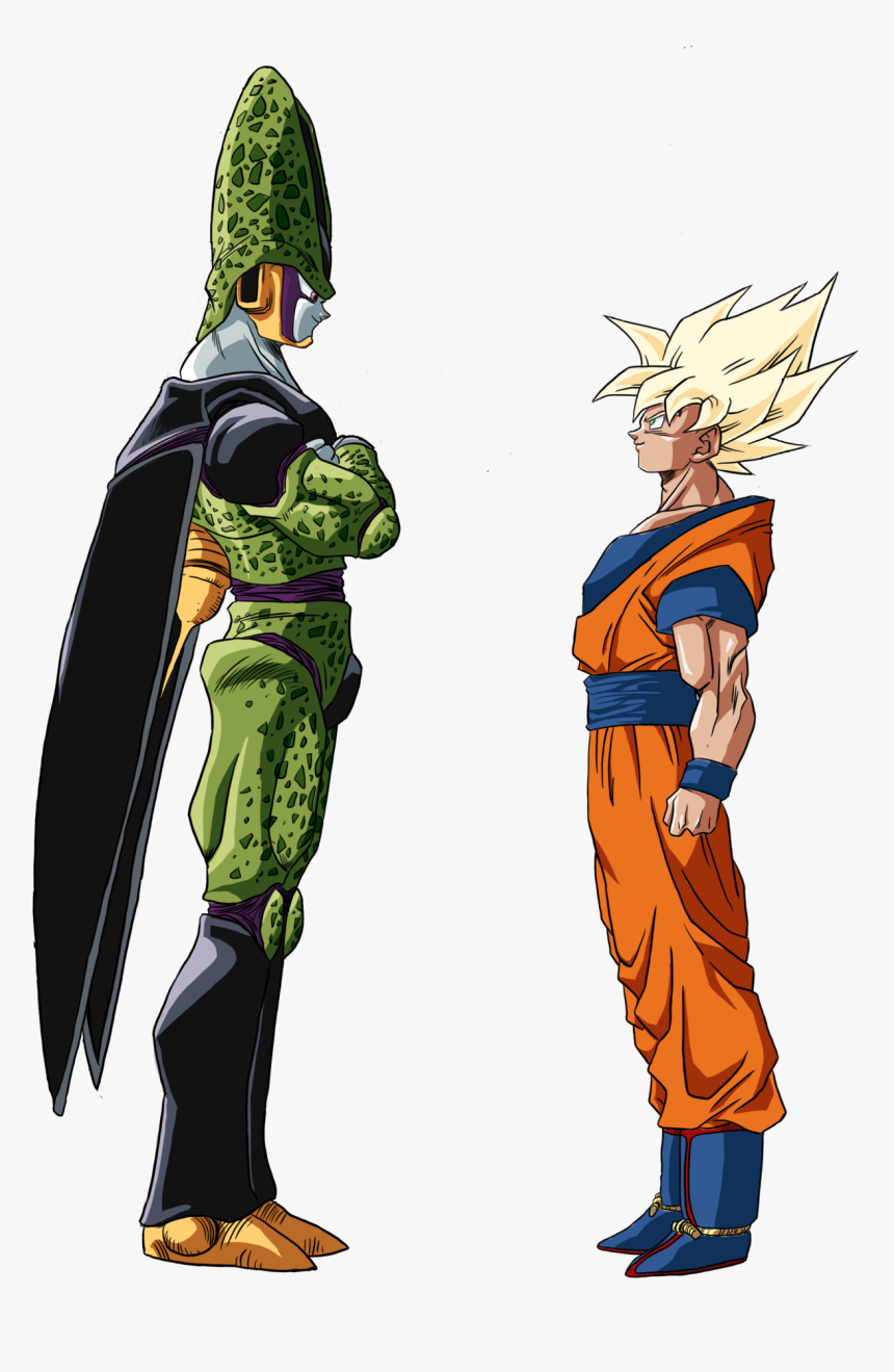 Goku Cell Color By Ruokdbz98 - Goku And Cell, HD Png Download, Free Download