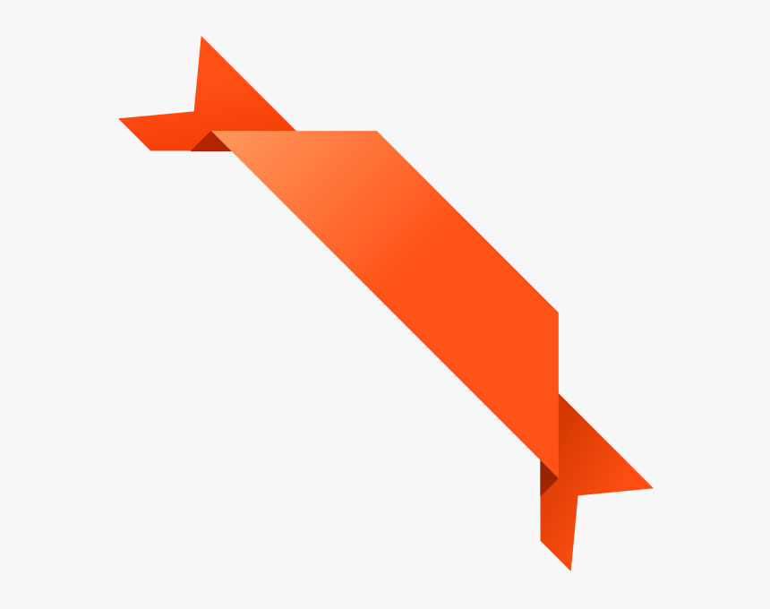 Orange Ribbon Png- - Corner Ribbon Design Png, Transparent Png, Free Download