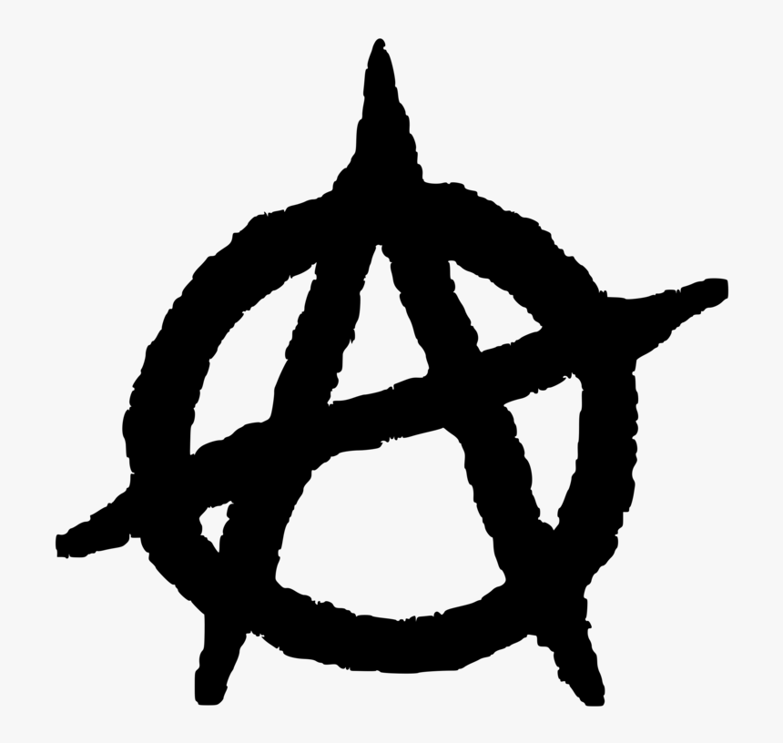 Silhouette,symbol,black And White - Anarchy Symbol, HD Png Download, Free Download