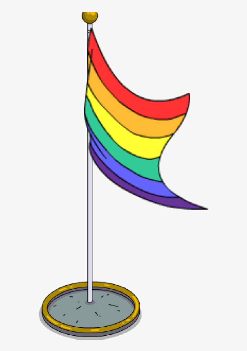 Rainbow Flag Pole - Rainbow Flagpole Clipart, HD Png Download, Free Download