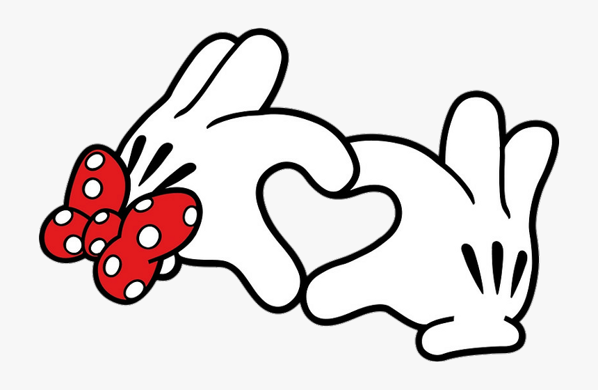 Mickey Mouse Minnie Mouse Hand Heart T-shirt - Mickey Mouse Heart Hands, HD Png Download, Free Download