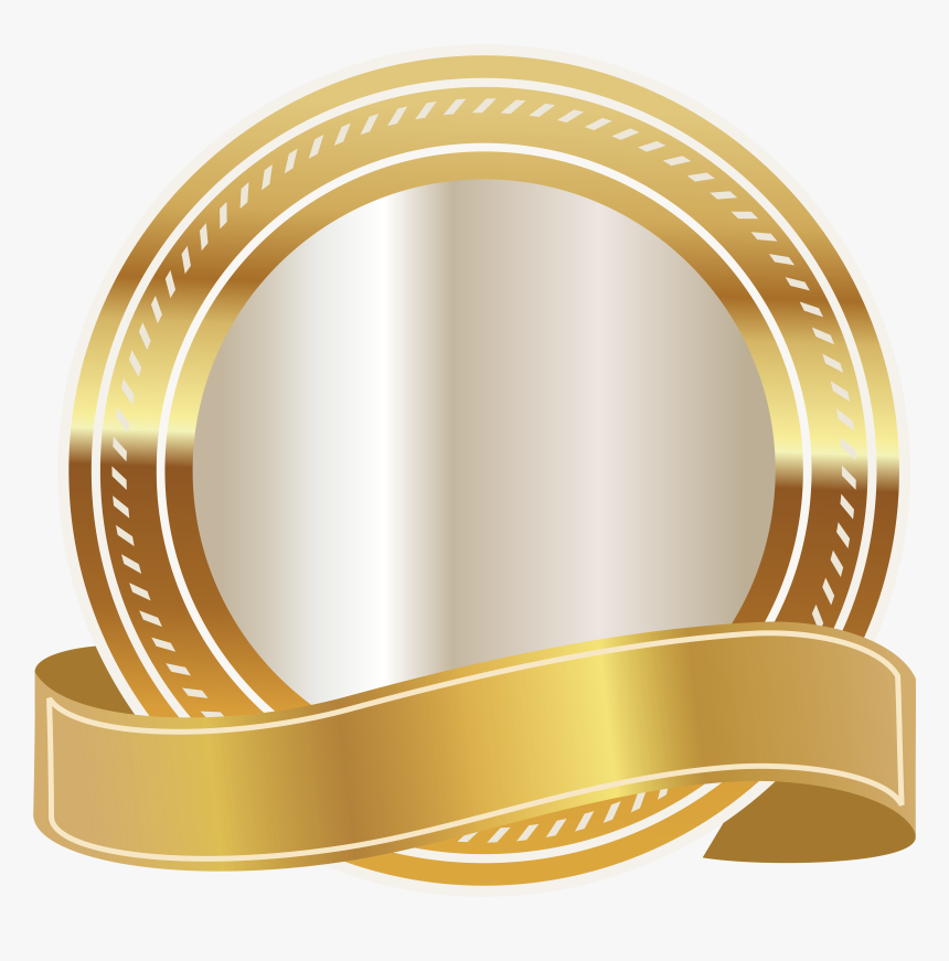 Round Ribbon Png - Transparent Background Gold Ribbon, Png Download, Free Download