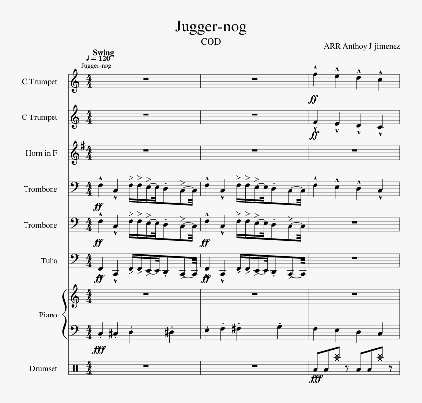 Juggernog Sheet Music, HD Png Download, Free Download