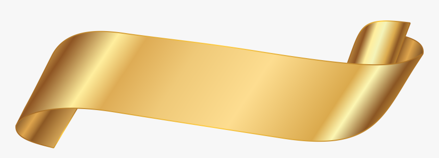 Paper Banner Clip Art - Gold Ribbon Transparent Background, HD Png Download, Free Download