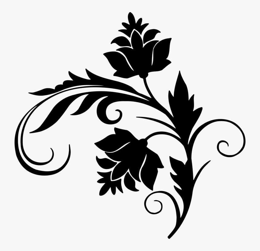 Visual Arts,plant,flora - Silhouette Fall Leaves Clipart Black And White, HD Png Download, Free Download