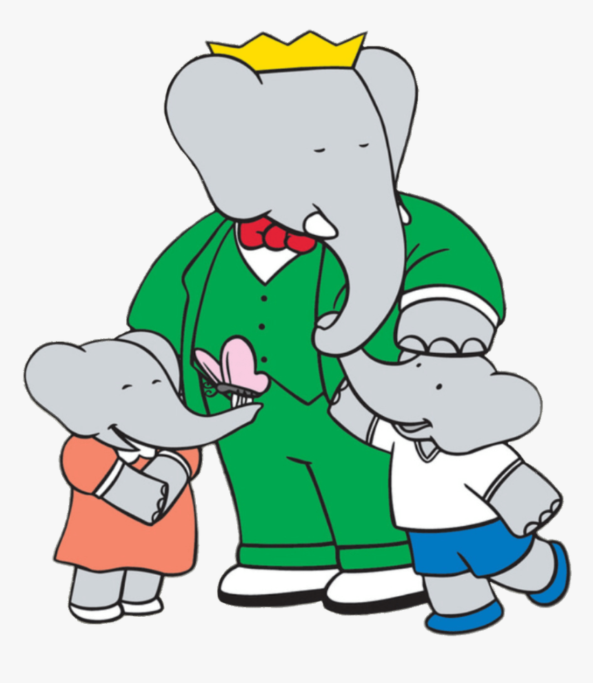 Babar The Elephant With Flora And Pom - Babar The Elephant, HD Png Download, Free Download