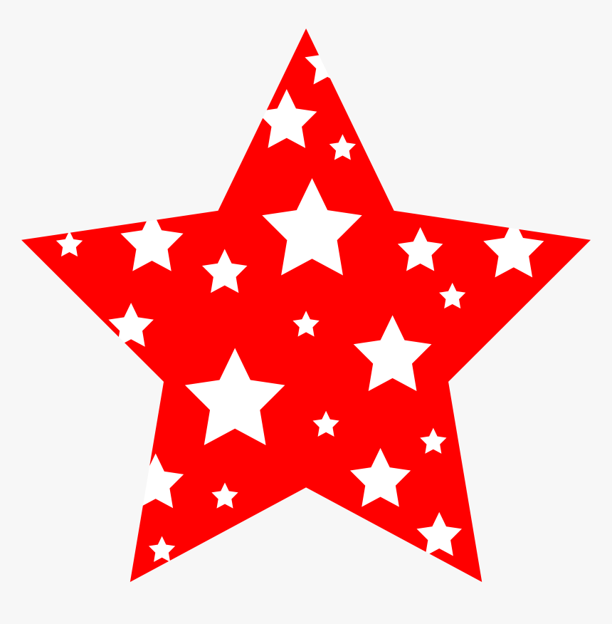 Red And White Starry Star - 4th Of July Star, HD Png Download, Free Download