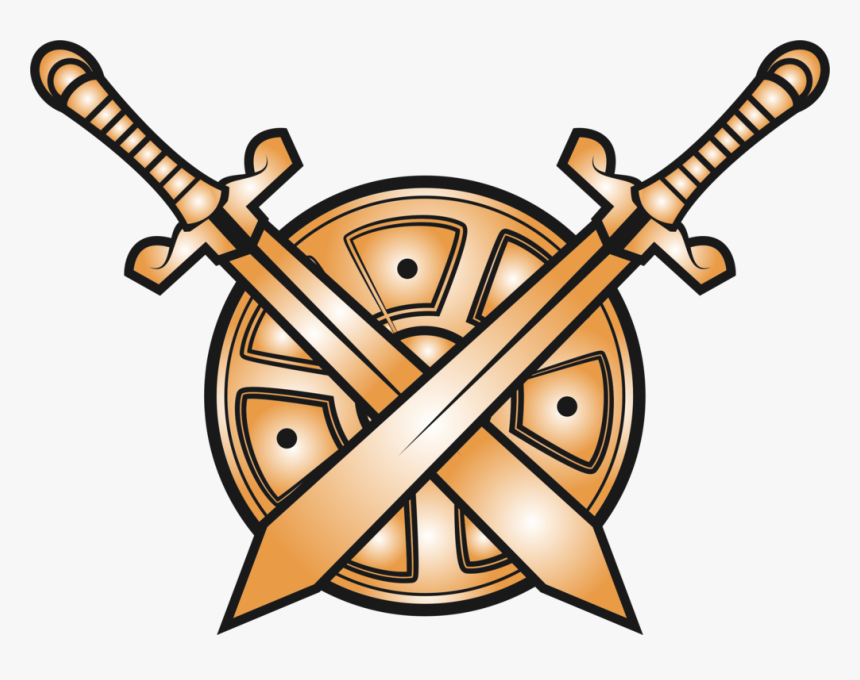 Symbol,cold Weapon,artwork - Sword And Shield Drawing, HD Png Download, Free Download