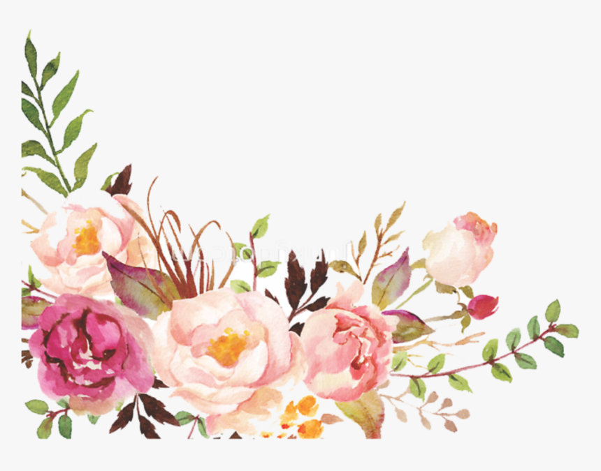 Watercolor Floral Border Paper Printable - Flower Border Watercolor Png, Transparent Png, Free Download