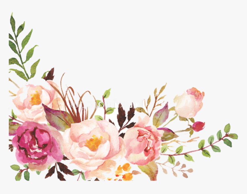 Watercolor Flower Frames Border Design PNG | lupon.gov.ph