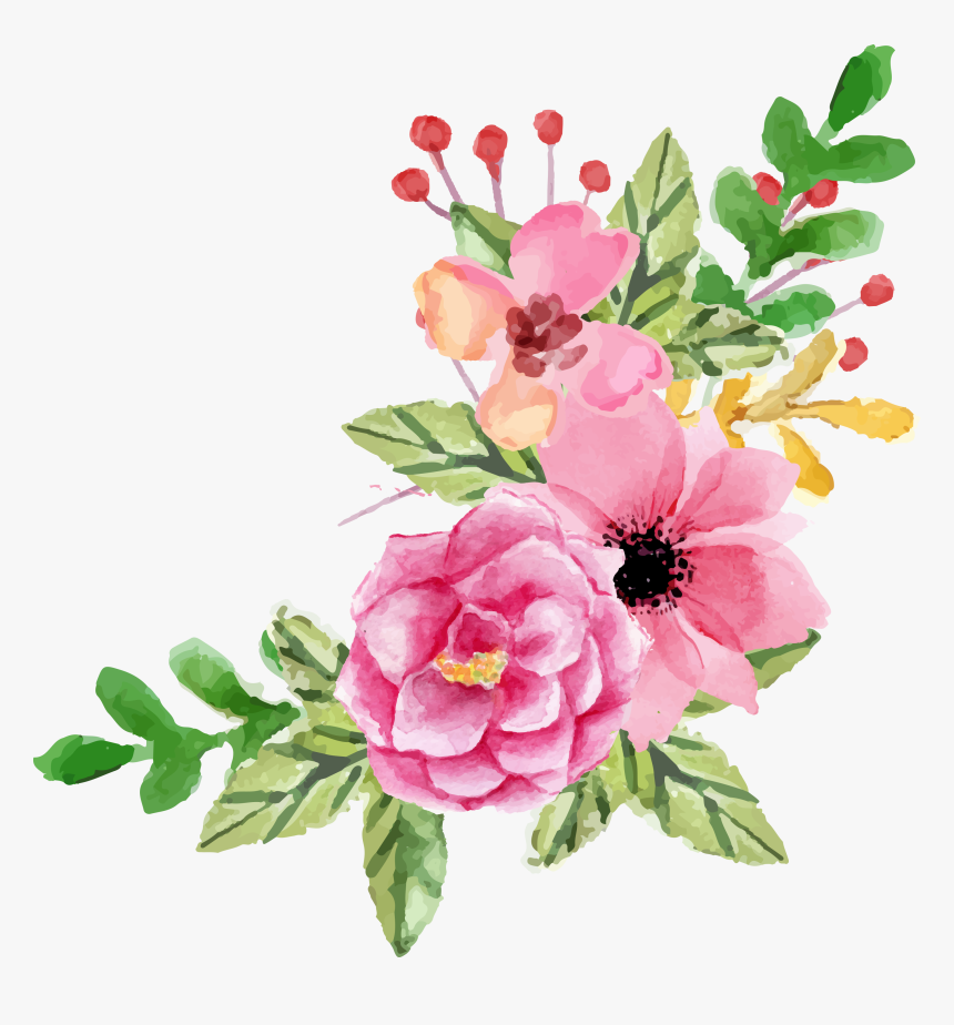 Vase Clipart Flower Bundle - Pink Gold Flowers Png, Transparent Png, Free Download
