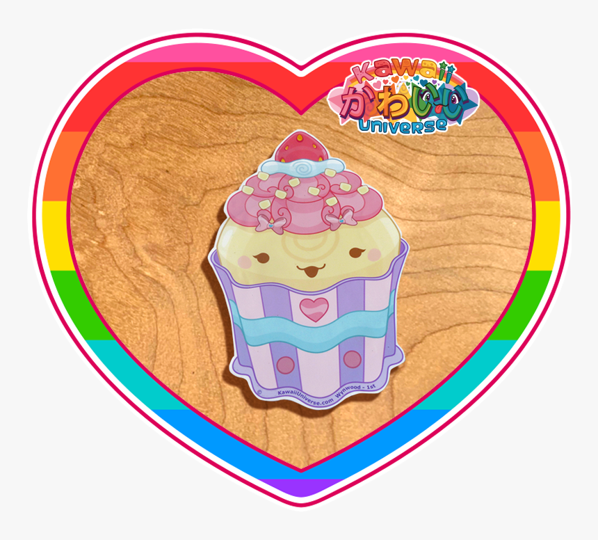 Kawaii Universe Cute Strawberry Cupcake Sticker Pic - Kawaii Universe, HD Png Download, Free Download