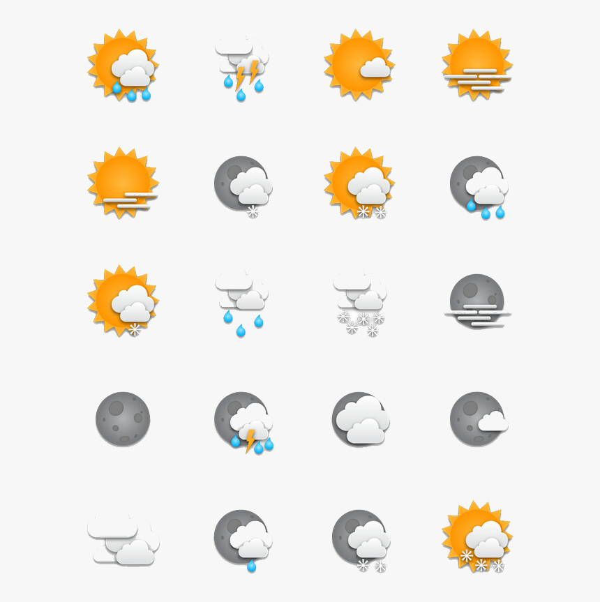Download Weather Report Png Picture - Weather Icons Png Transparent, Png Download, Free Download