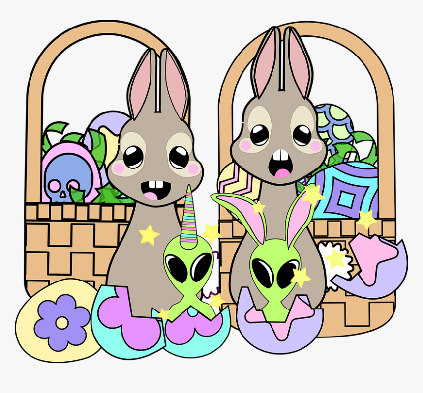 Graphic, Kawaii Bunnies, Kawaii, Bunnies, Bunny, Easter - Cartoon, HD Png Download, Free Download