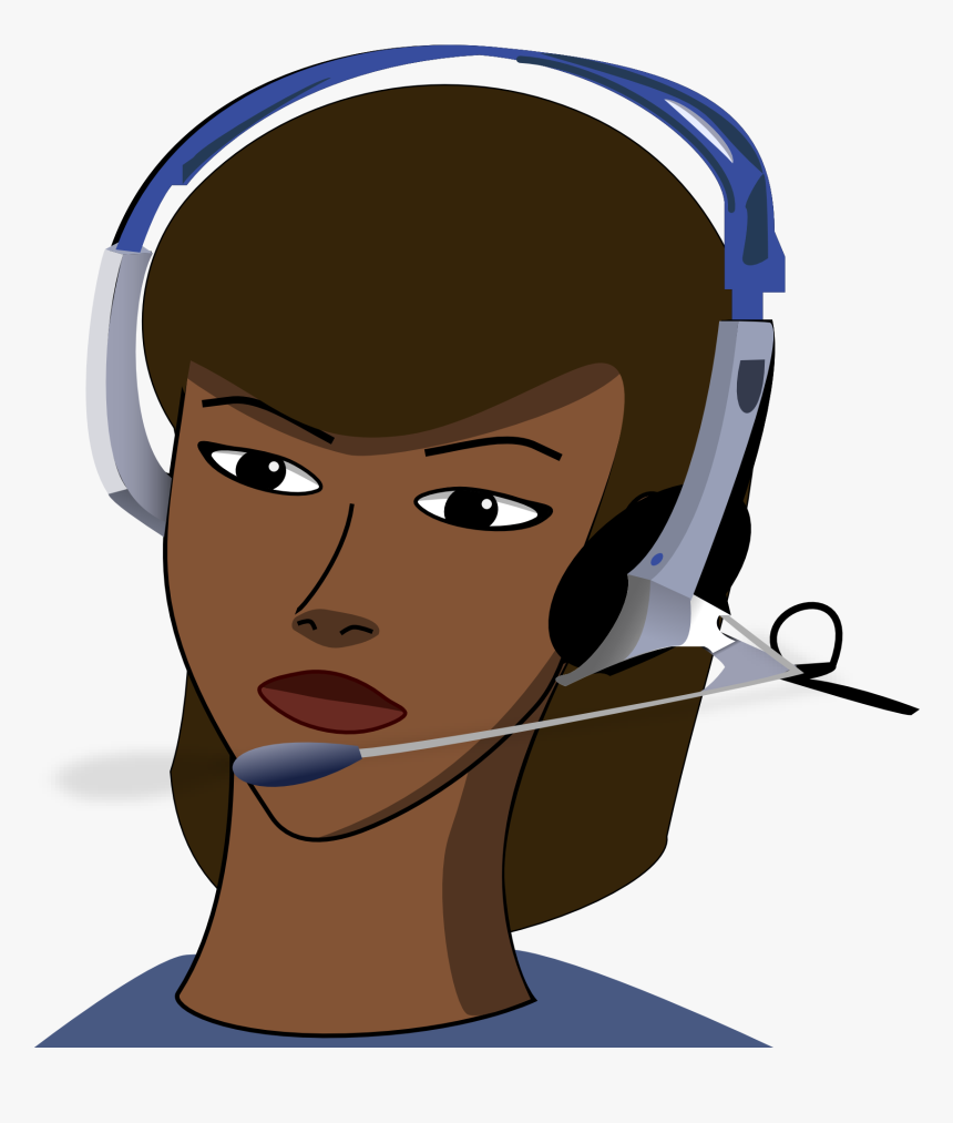 Call-center, Girl, Headset, Office, Call, Phone - Clipart Call Center Agent, HD Png Download, Free Download