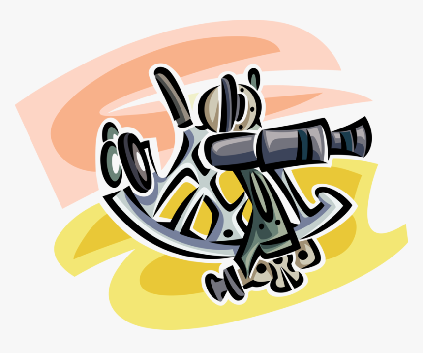 Vector Illustration Of Sextant Navigation Instrument - Graphic Design, HD Png Download, Free Download