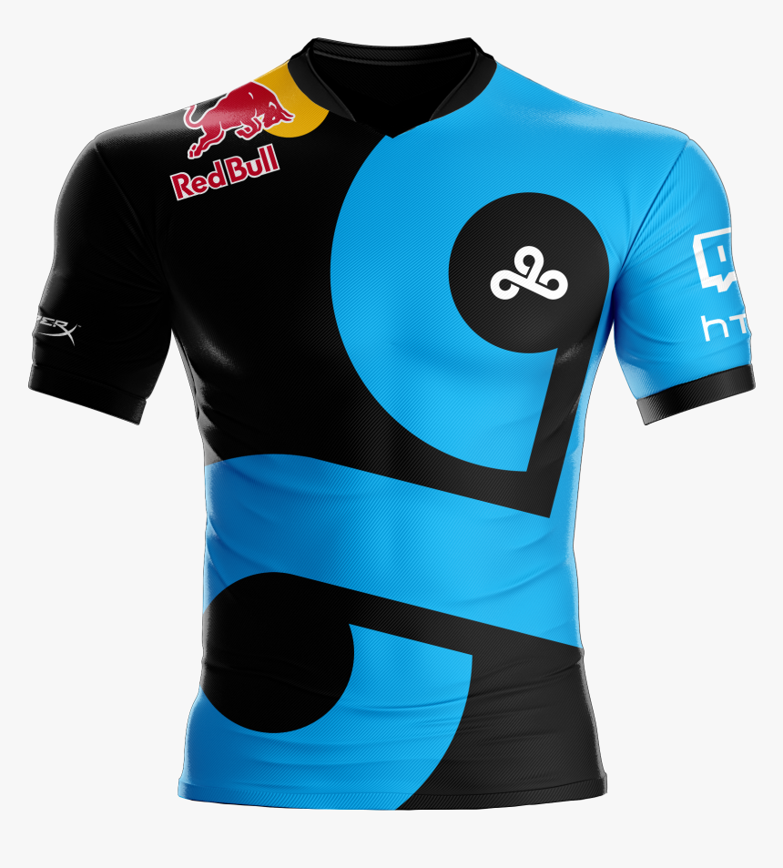 A Mockup Of A Cloud9 Jersey Featuring The Red Bull - Cloud 9 Csgo Jersey 2019, HD Png Download, Free Download