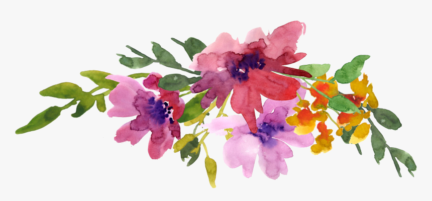 Spring Watercolor Flowers Png, Transparent Png, Free Download