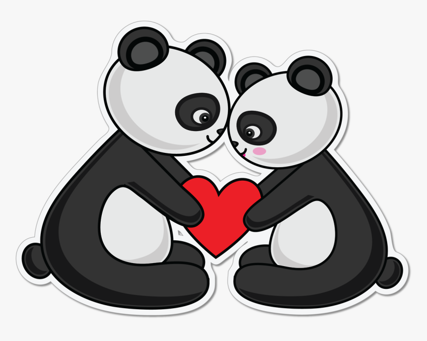 Emoji Enamorado Png - Love Cartoon Love Panda Couple, Transparent Png, Free Download
