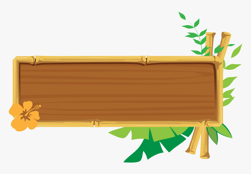 Hawaii Flower Hibiscus Clip Art - Vector Wooden Board Png, Transparent Png, Free Download