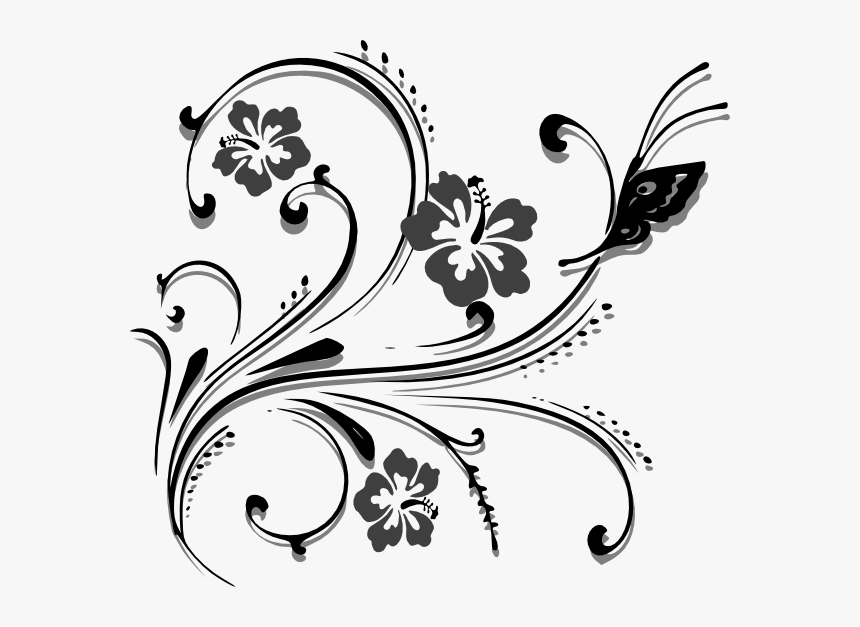 How To Set Use Butterfly Scroll Hibiscus Svg Vector - Front Page Border Design, HD Png Download, Free Download