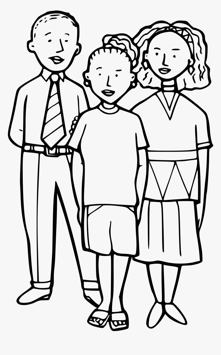 3 Children Clip Arts - 3 Family Members Clipart Black And White, HD Png Download, Free Download