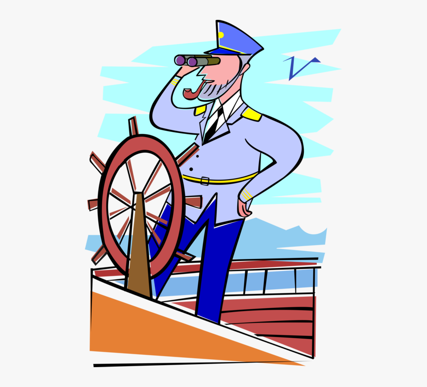 Vector Illustration Of Mariner Sea Captain Sailor At - Ship Captain Clipart Png, Transparent Png, Free Download