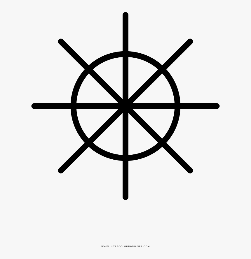 Ship Wheel Coloring Page - Boat Steering Wheel Icon, HD Png Download, Free Download