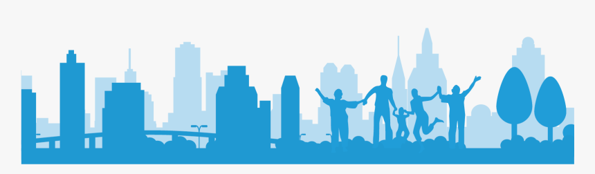 Architecture Silhouette Blue - City Skyline Silhouette Blue, HD Png Download, Free Download