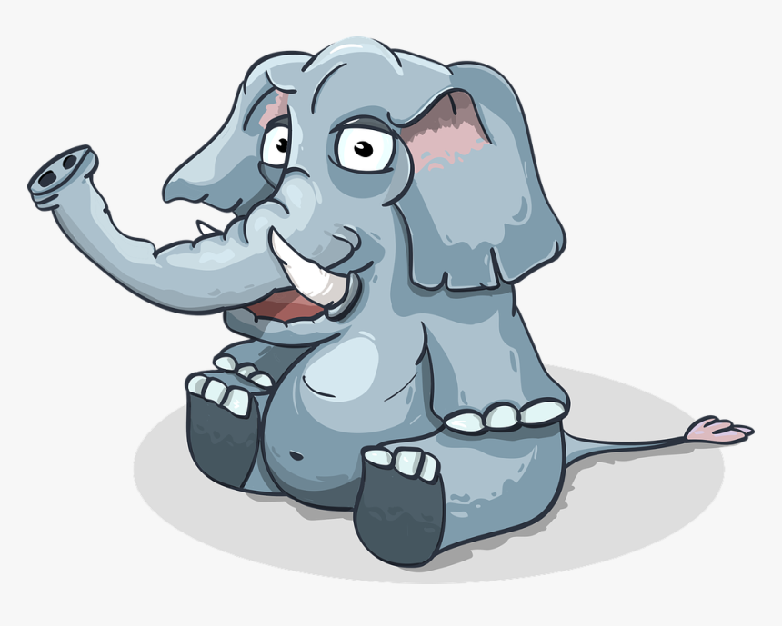 Elephant, Cartoon, Sitting, Baby Elephant, Funny - Gajah Duduk Kartun Lucu, HD Png Download, Free Download