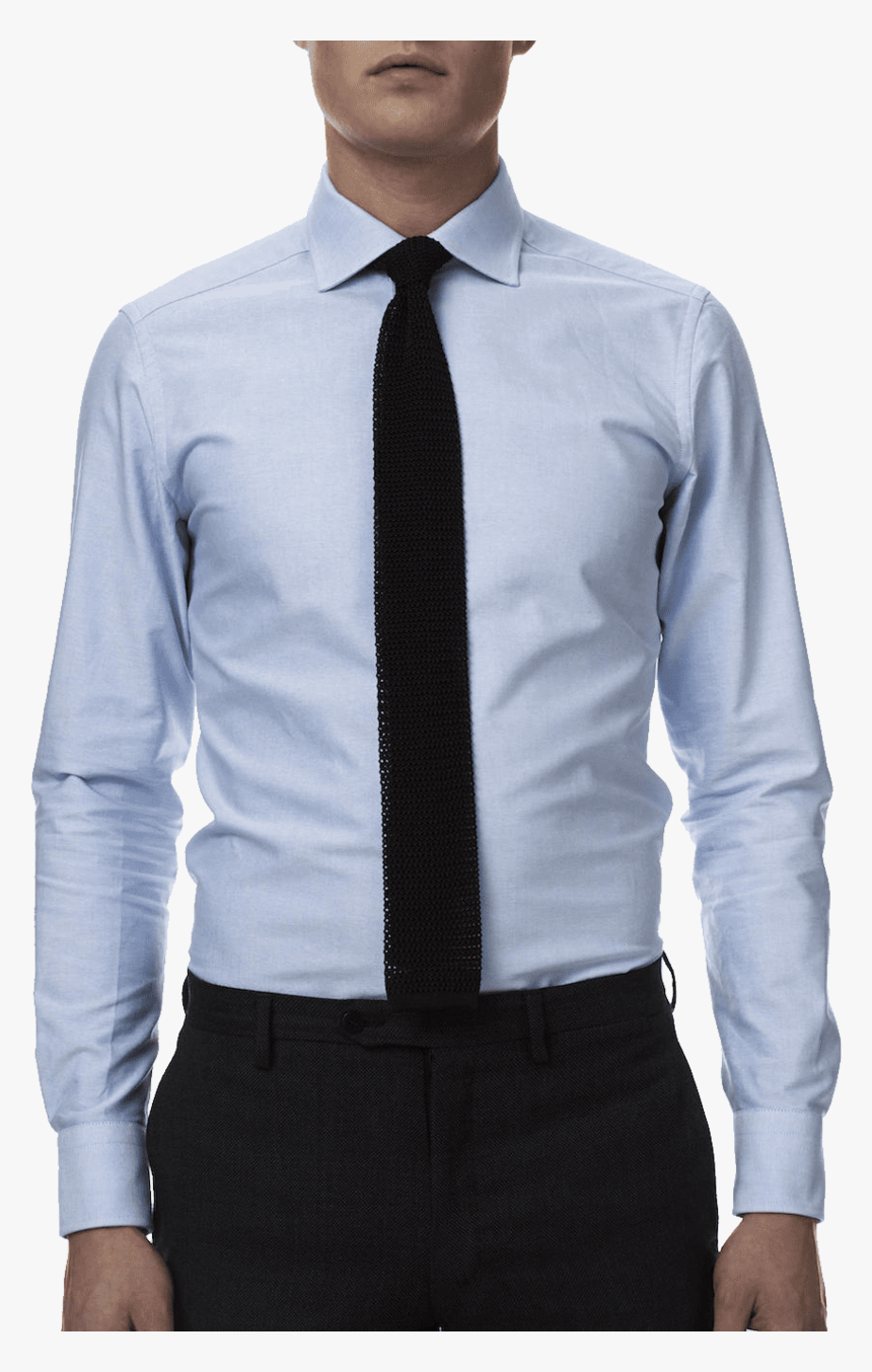 Llight Blue Dress Shirt Black Tie - Light Blue Dress Shirt Black Tie, HD Png Download, Free Download