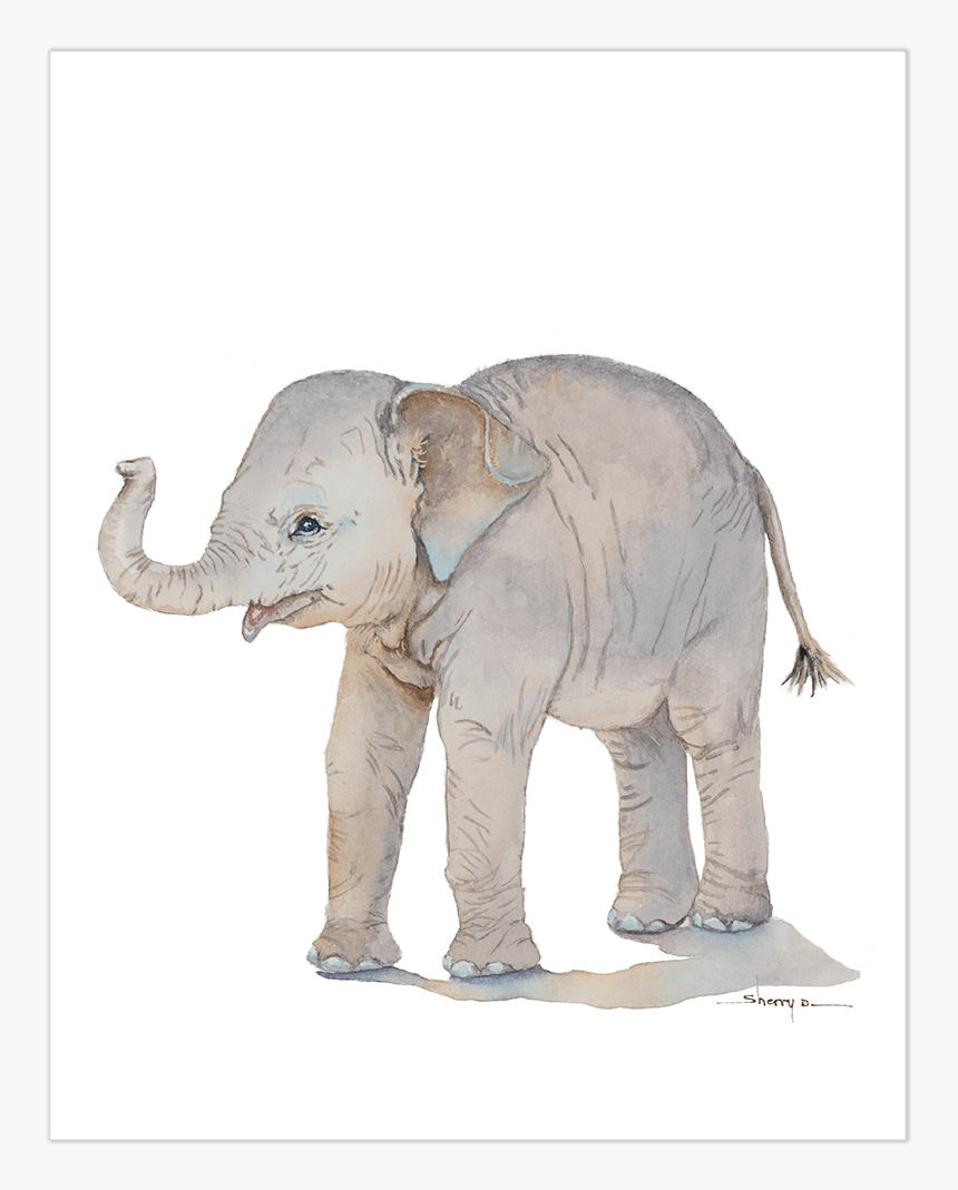 Baby Elephant Wall Art"
 Class= - Indian Elephant, HD Png Download, Free Download