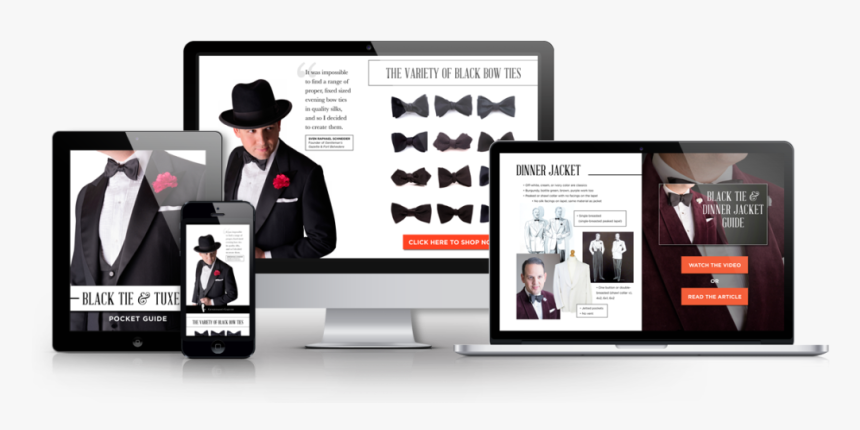 Black Tie Pocket Guide Mockup Multi-screen2 - Online Advertising, HD Png Download, Free Download