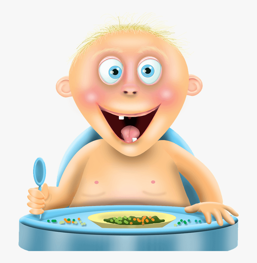 Baby, Boy, Cartoon, Feeding, Eating, Character, Male - Babyboy Cartoon Eating, HD Png Download, Free Download