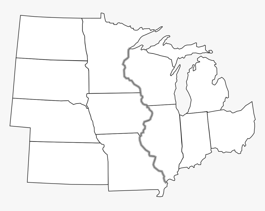 North Central States Blank Map, HD Png Download, Free Download