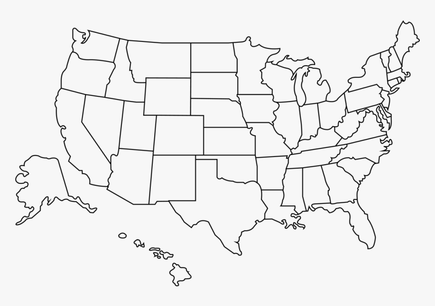 Outline Of The United States - Chicago To La Map, HD Png Download, Free Download