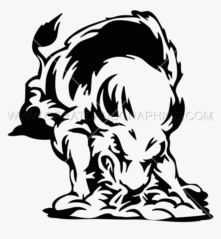 Transparent Buffalo Png - Charging Buffalo Clipart Black And White, Png Download, Free Download