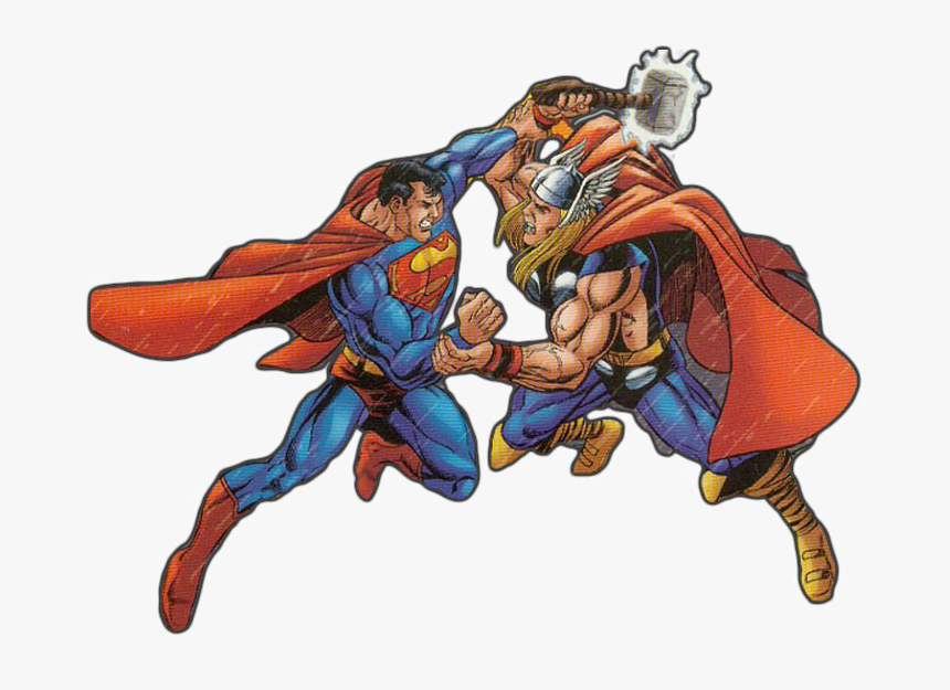 Marvel Superman Png Image - Comic Thor Vs Superman, Transparent Png, Free Download
