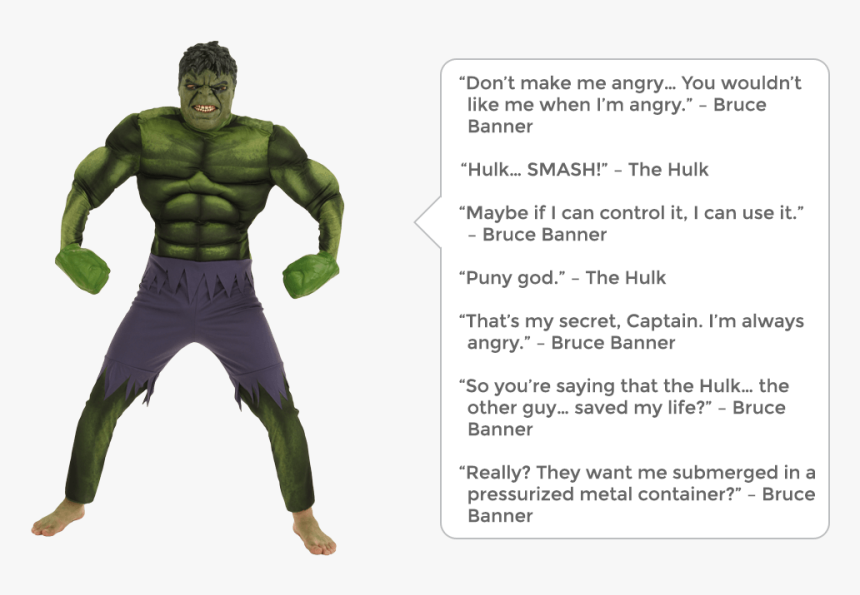 Hulk Quotes - Avengers Halloween Costume Ideas, HD Png Download, Free Download