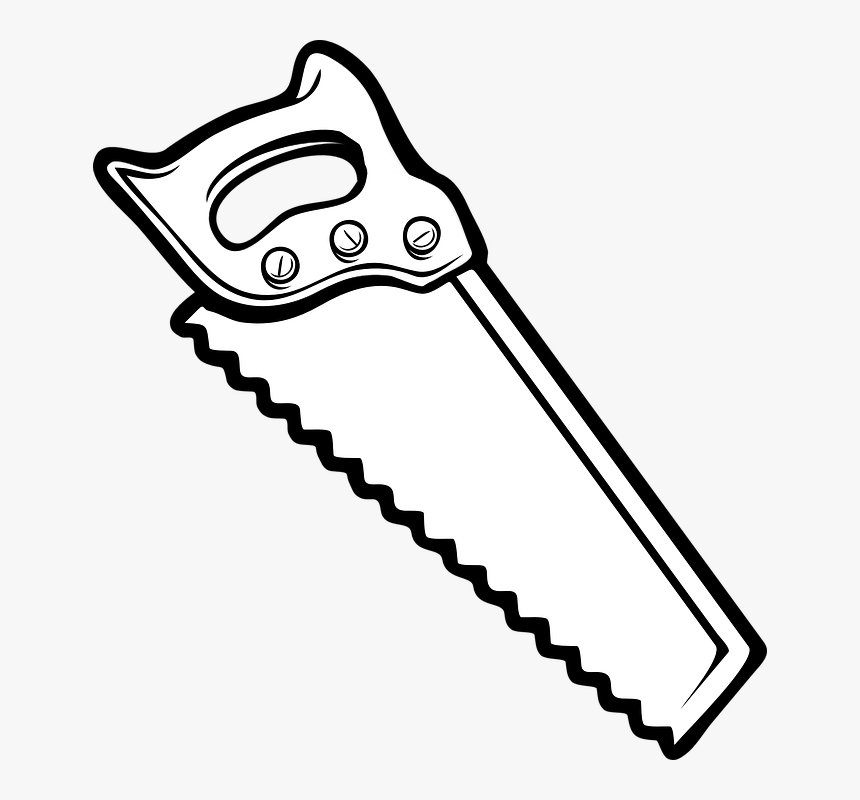 Saw Tool Carpentry - Saw Clipart Black And White, HD Png Download, Free Download