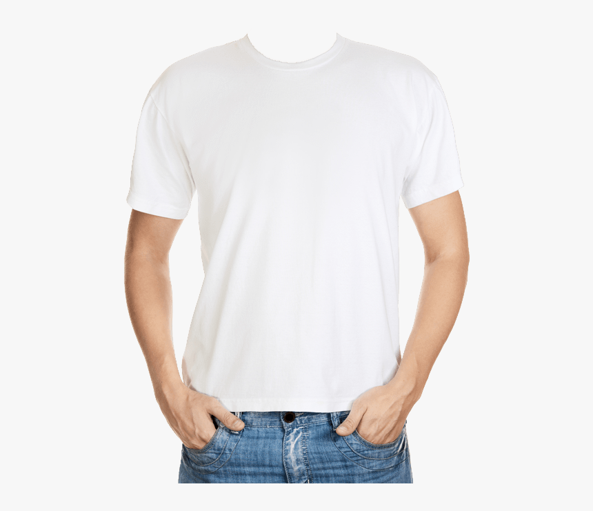White-tee - White Tee Shirt Png Model, Transparent Png, Free Download